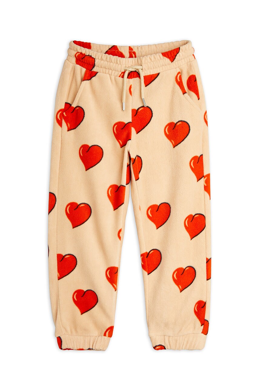 Mini Rodini pantaloni de trening pentru copii culoarea bej, modelator