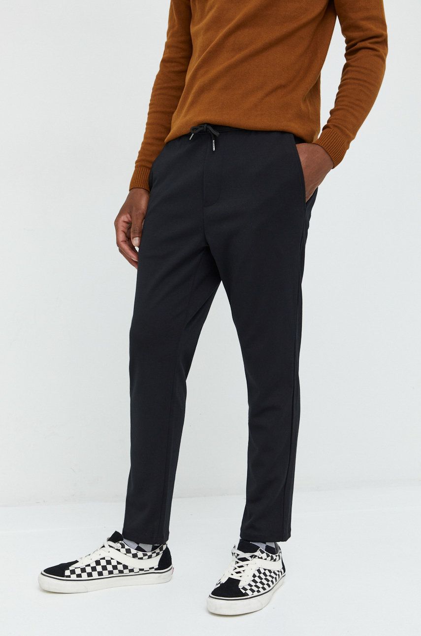 Only & Sons pantaloni de trening barbati, culoarea negru, neted answear.ro imagine noua