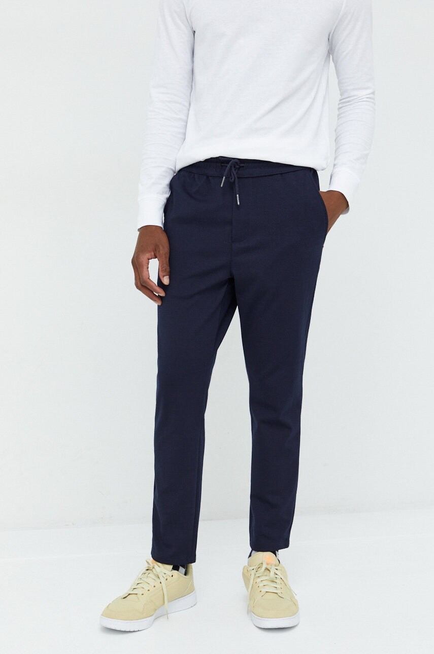 Only & sons pantaloni de trening barbati, culoarea albastru marin