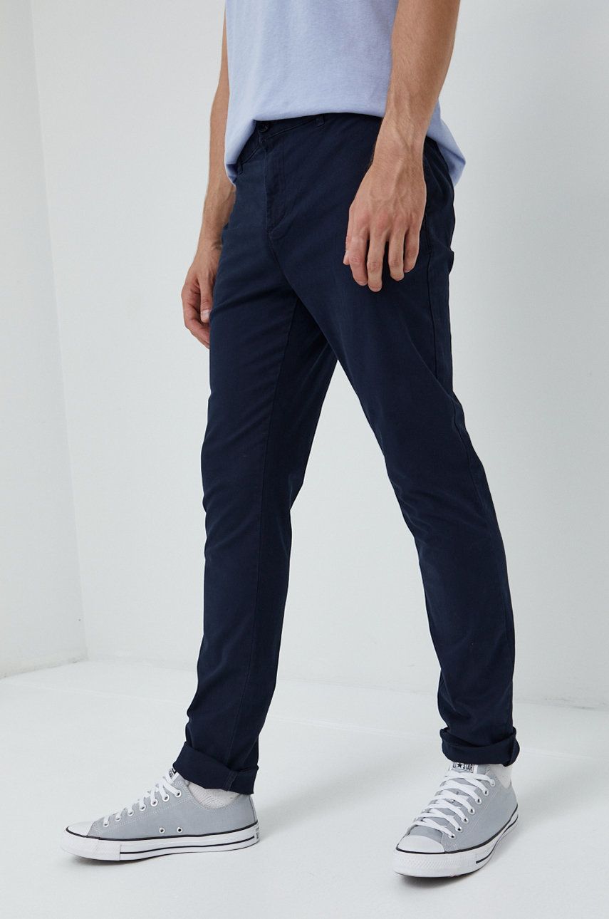 Tom Tailor pantaloni barbati, culoarea albastru marin, mulata albastru imagine noua