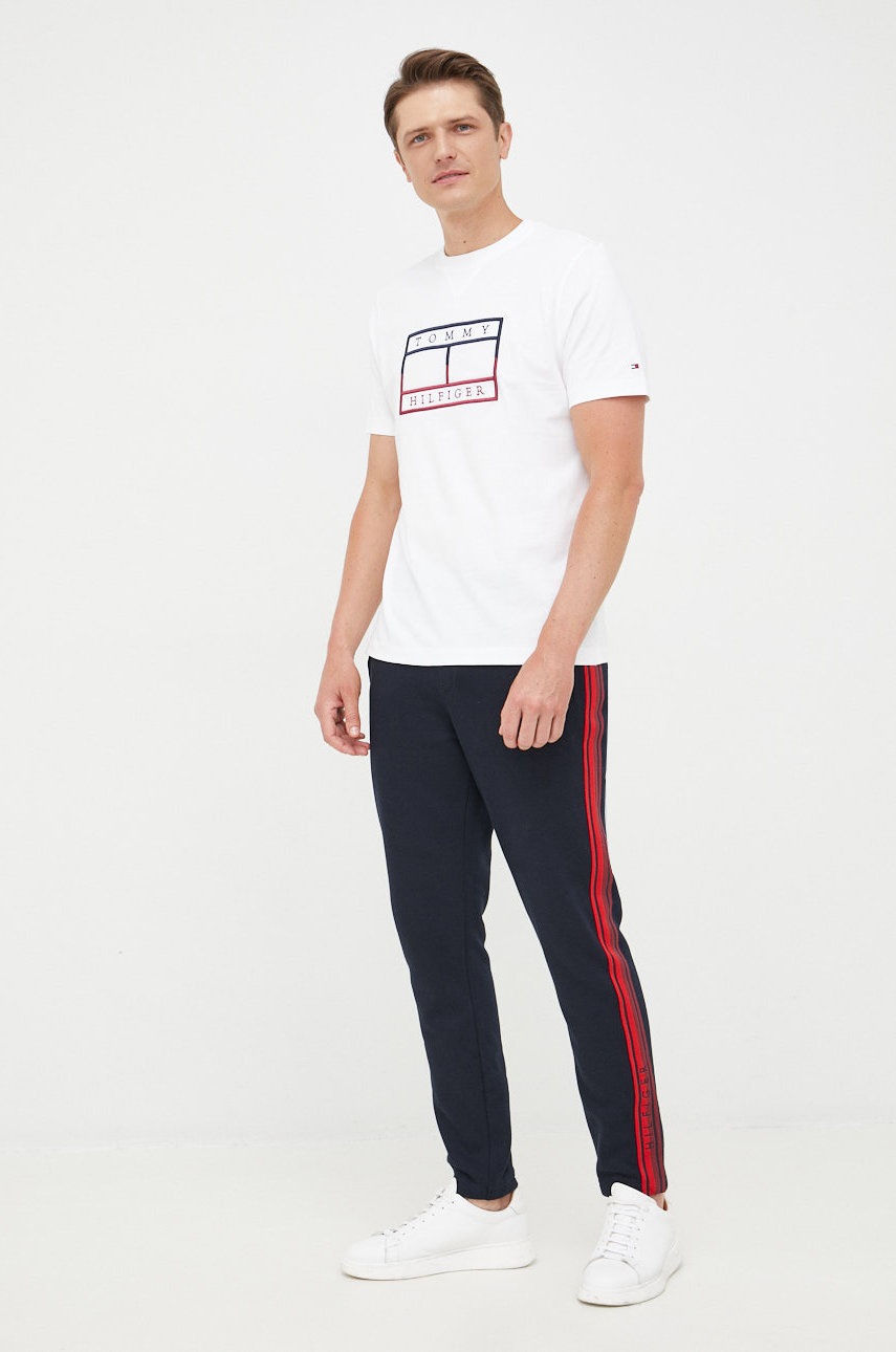 

Спортивные штаны Tommy Hilfiger мужские цвет синий с аппликацией