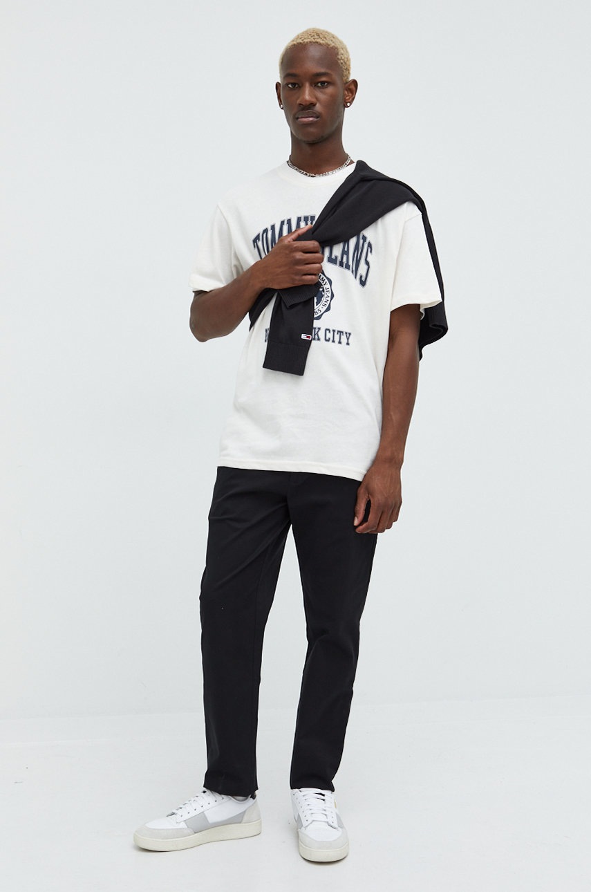 

Брюки Tommy Jeans мужские цвет чёрный прямое