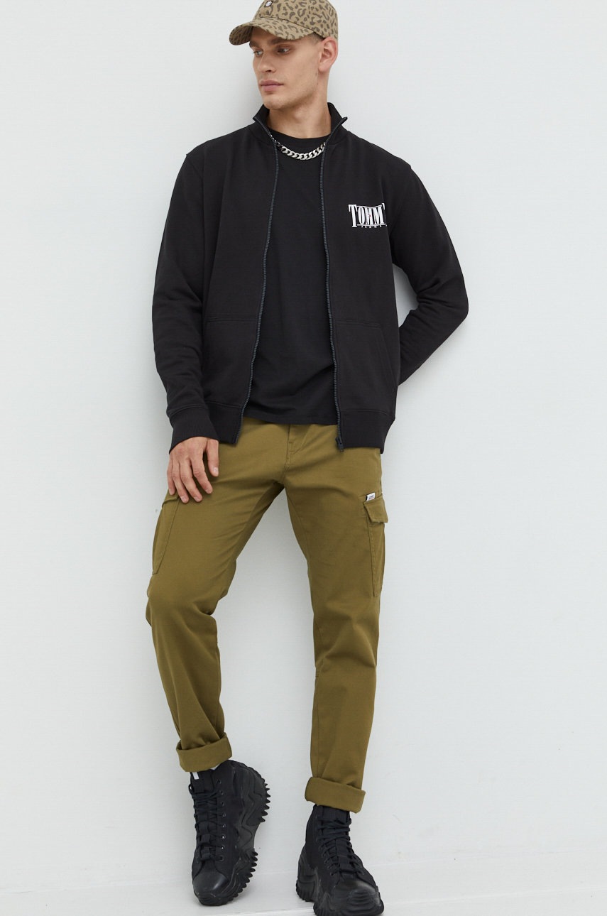 

Штани Tommy Jeans чоловічі колір зелений фасон cargo