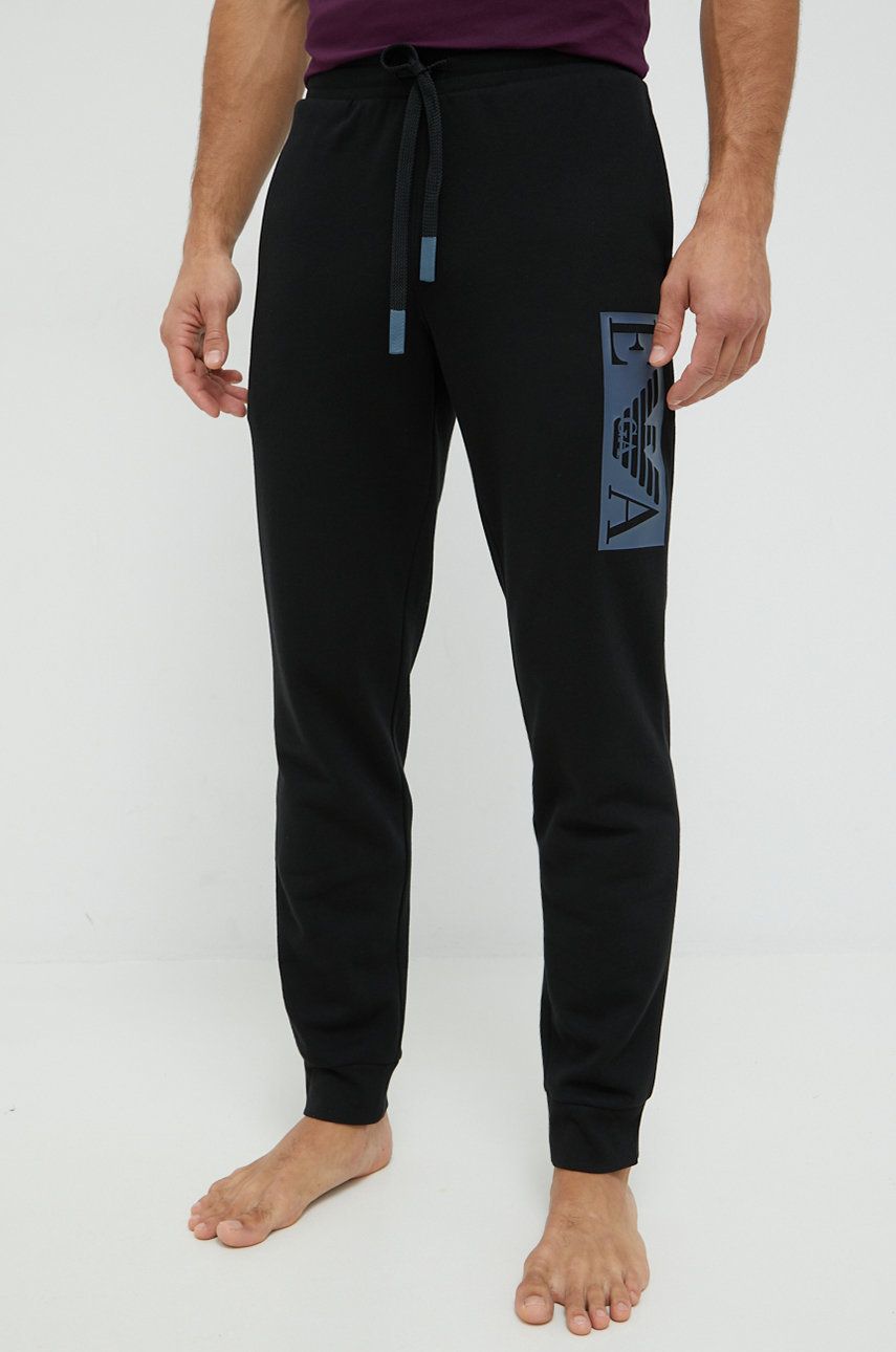 Emporio Armani Underwear pantaloni de trening barbati, culoarea negru, neted answear.ro imagine noua