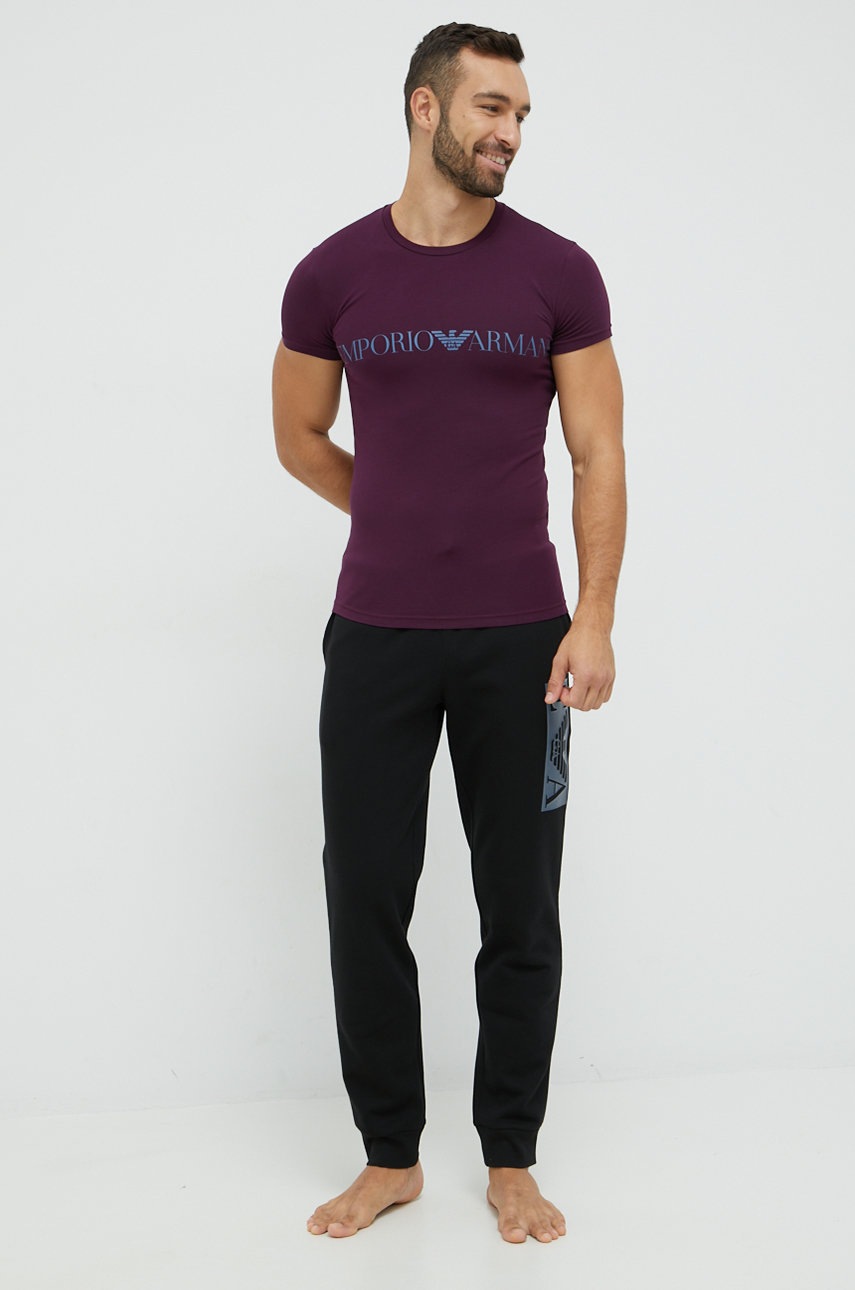 

Спортивные штаны Emporio Armani Underwear мужские цвет чёрный однотонные