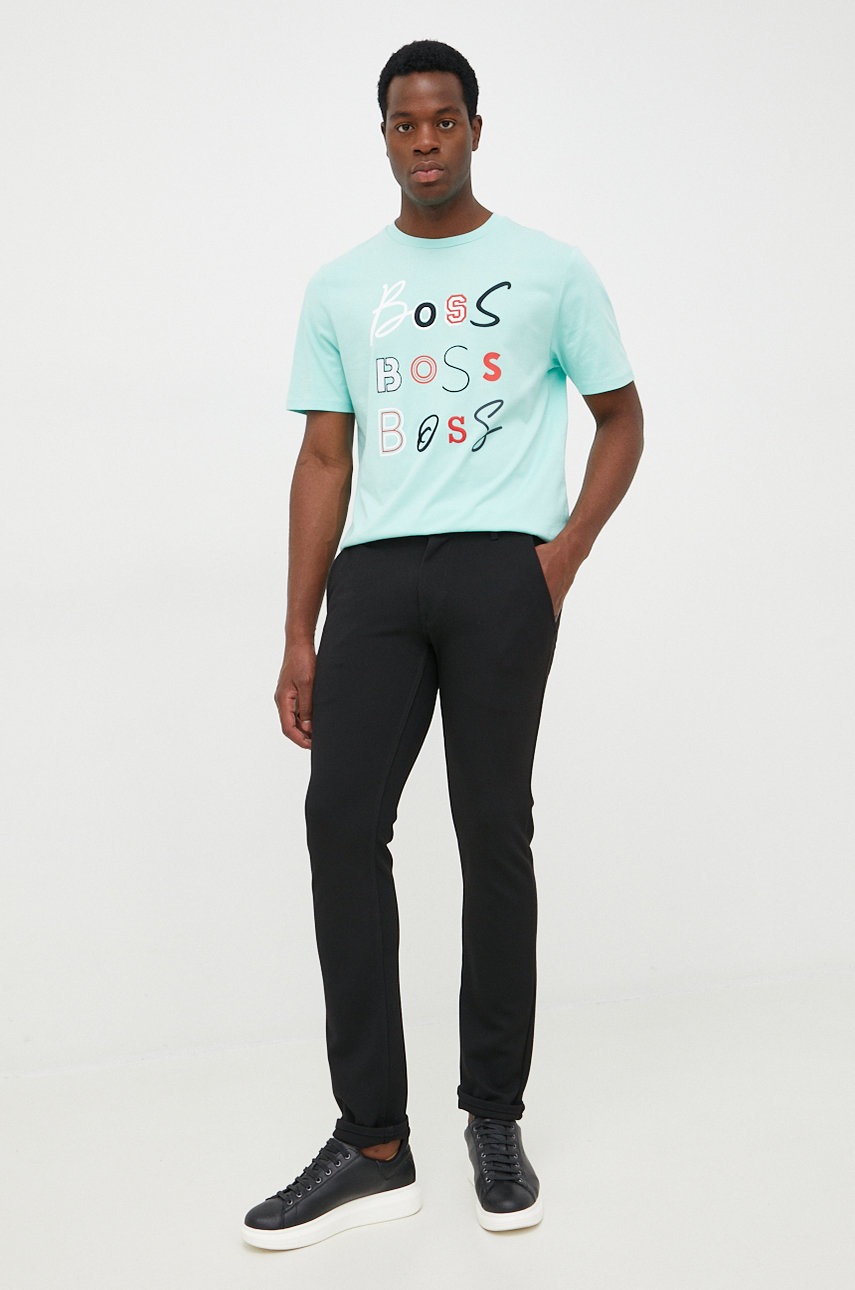 

Брюки BOSS Boss Casual мужские цвет чёрный фасон chinos
