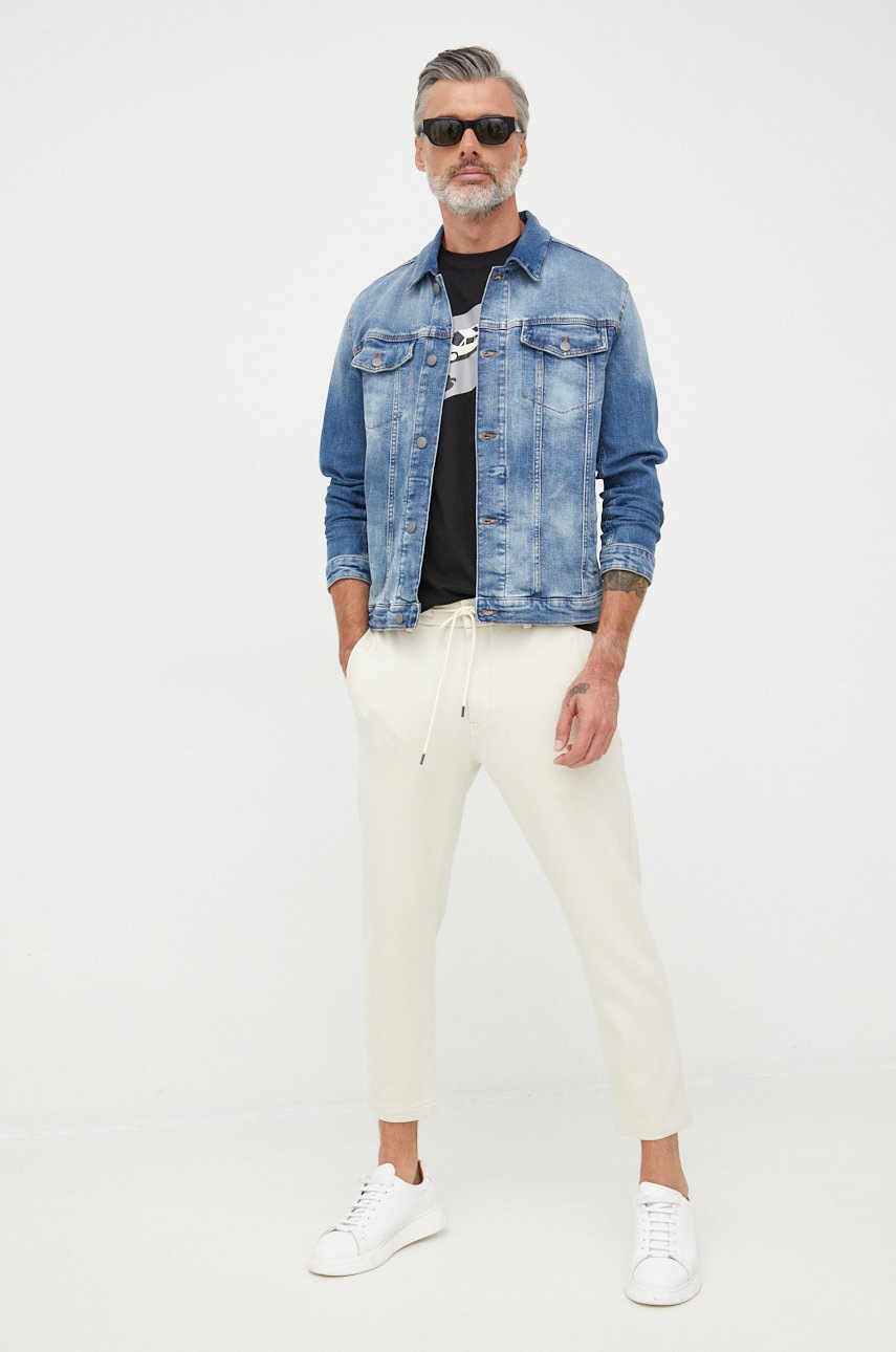 

Штани BOSS Boss Casual чоловічі колір бежевий фасон chinos