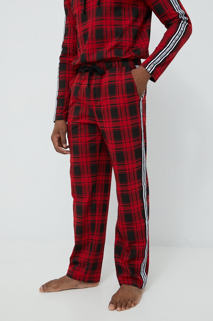 Michael kors pantaloni pijama bumbac culoarea rosu, modelator