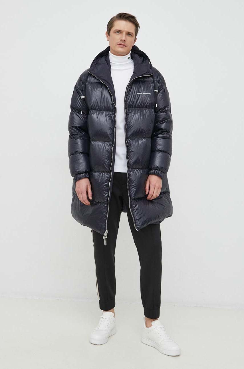 

Спортивні штани Emporio Armani чоловічі колір чорний з аплікацією