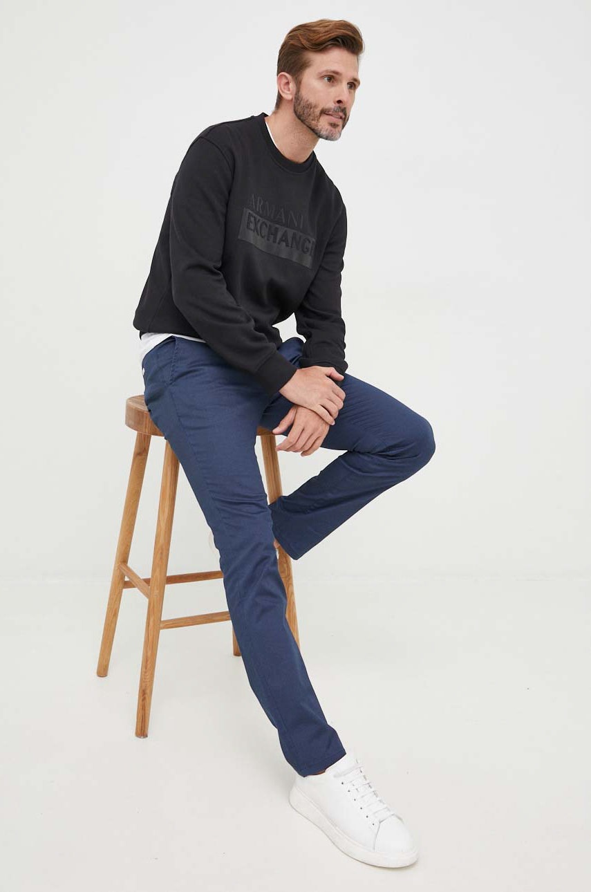 

Брюки Armani Exchange мужские цвет синий фасон chinos