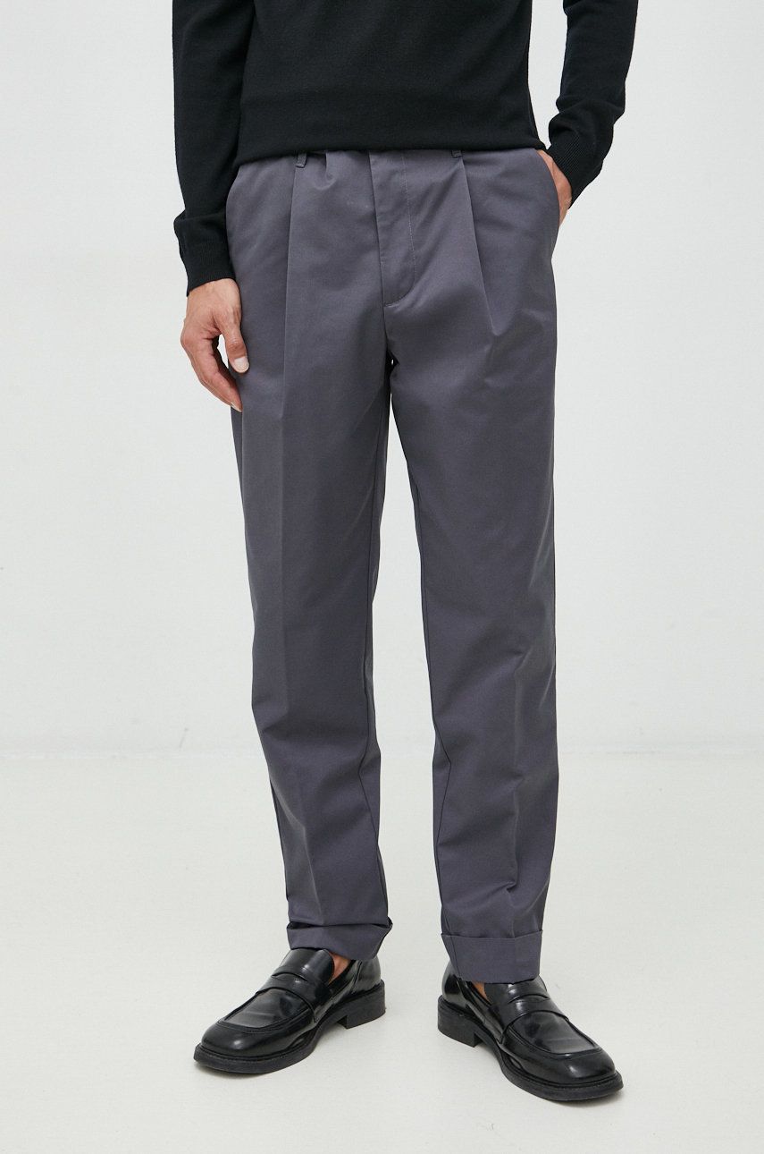 Armani Exchange pantaloni barbati, culoarea gri, drept answear.ro