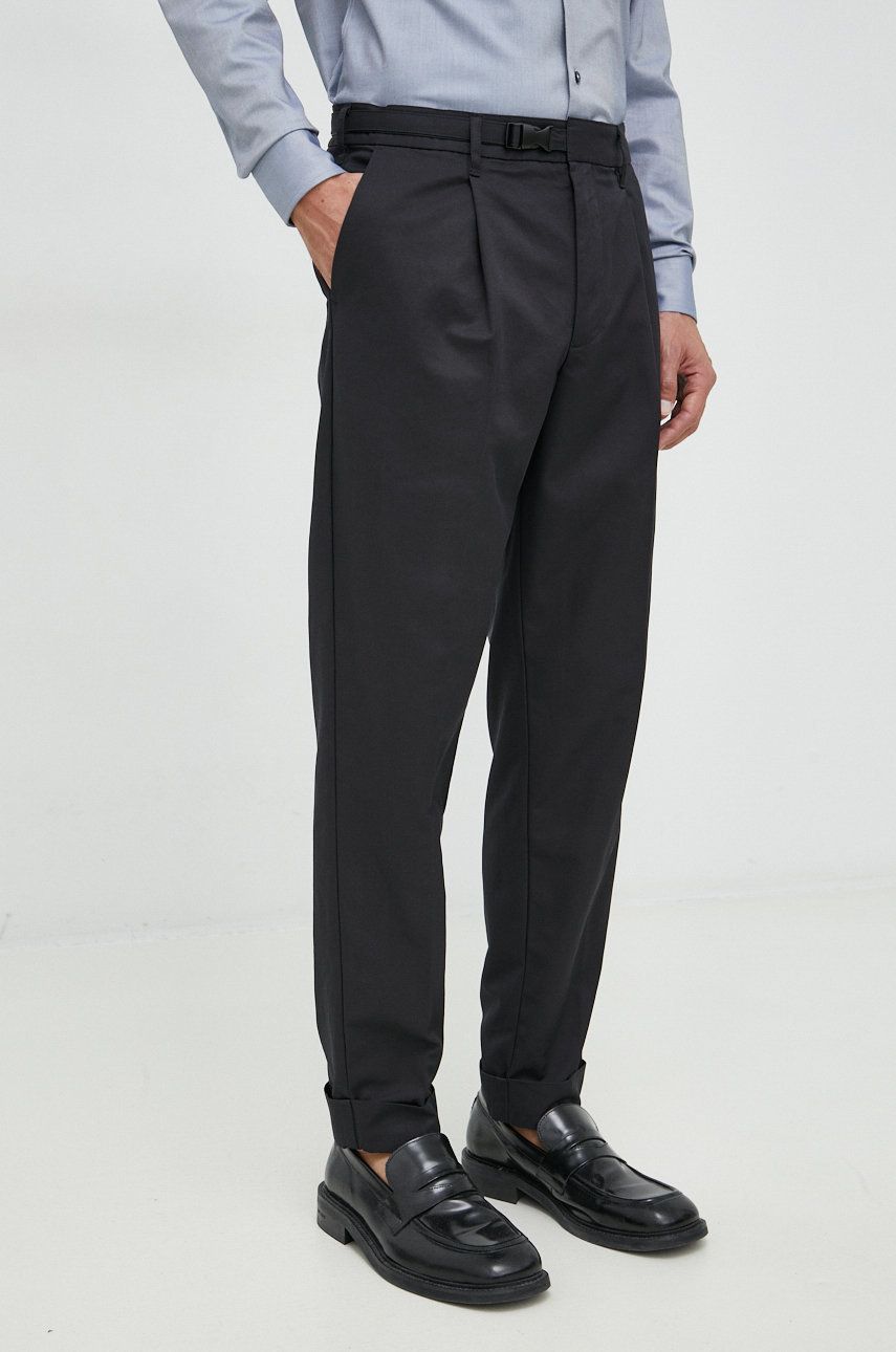 Armani Exchange spodnie męskie kolor czarny proste
