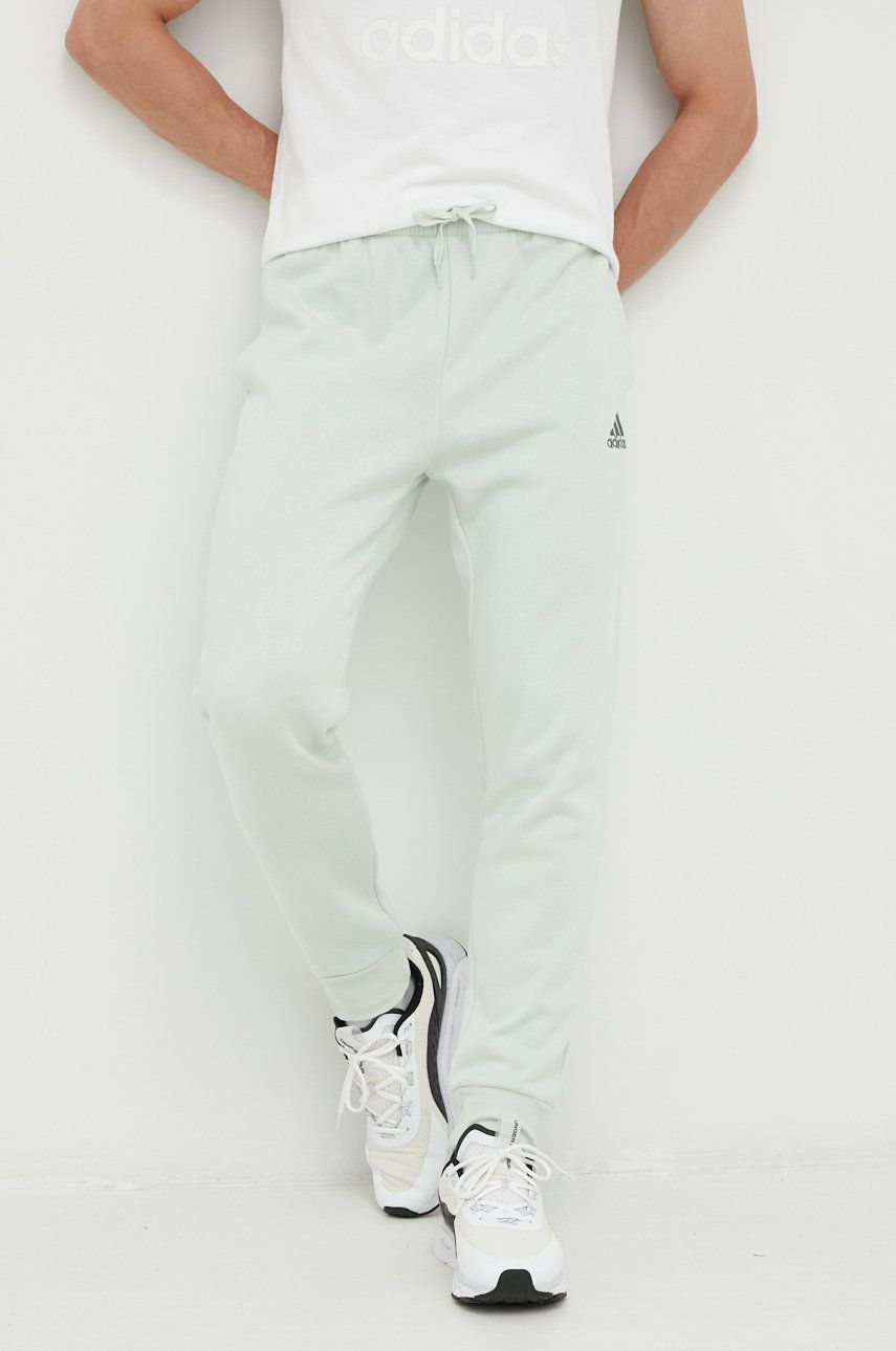 Adidas spodnie dresowe męskie kolor zielony z aplikacją