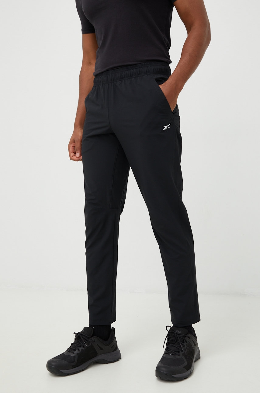 Reebok Pantaloni De Antrenament Dmx Barbati, Culoarea Negru, Neted