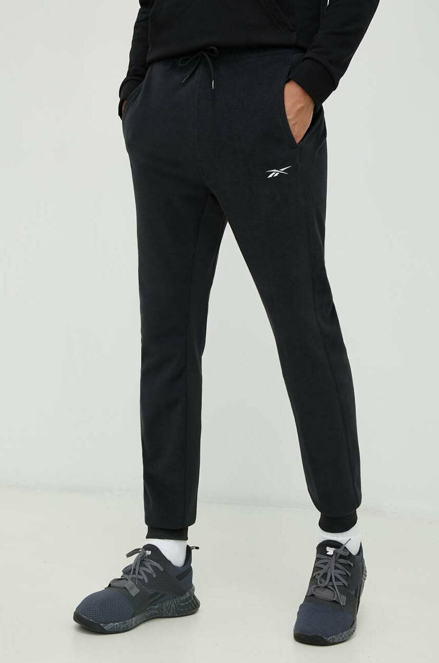 Reebok pantaloni de trening Workout Ready Thermowarm culoarea negru, neted answear.ro imagine noua