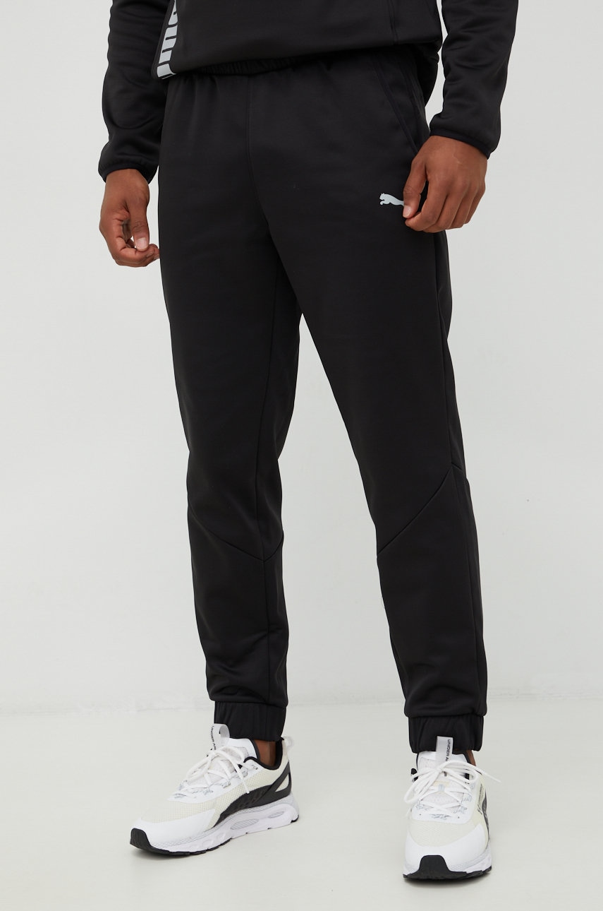 Puma Pantaloni De Trening Train All Day Barbati, Culoarea Negru, Neted