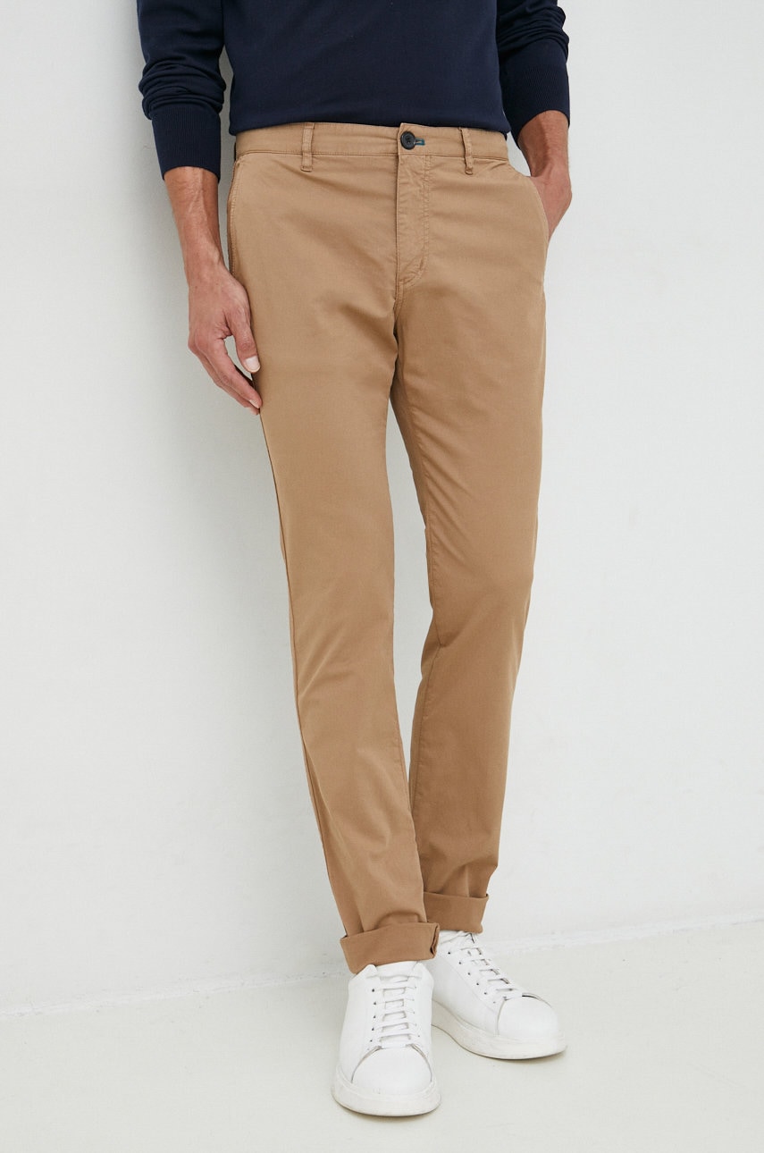 PS Paul Smith pantaloni barbati, culoarea bej, cu fason chinos