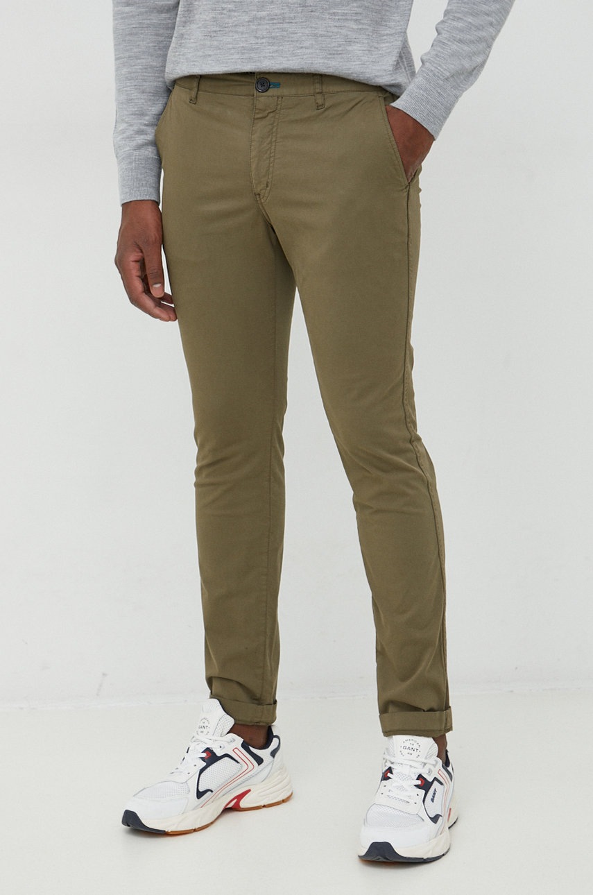 PS Paul Smith pantaloni barbati, culoarea verde, cu fason chinos