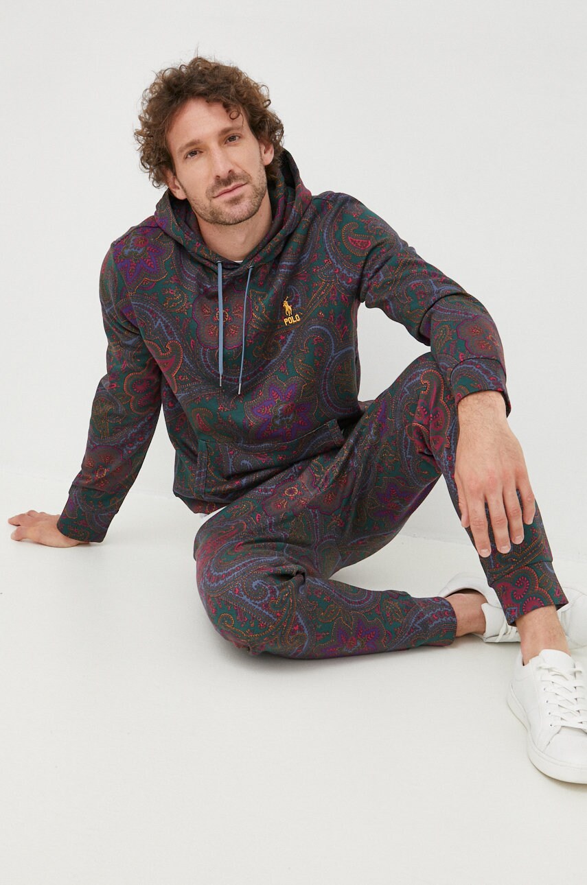 

Спортивные штаны Polo Ralph Lauren мужские цвет зелёный с узором