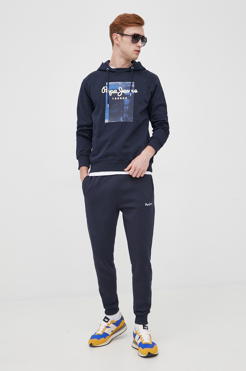 

Спортивные штаны Pepe Jeans мужские цвет синий однотонные