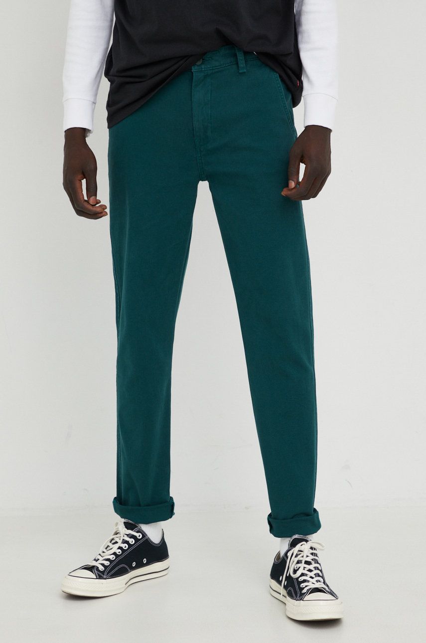 Levi’s pantaloni barbati, culoarea verde, mulata answear.ro