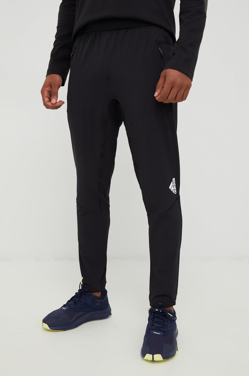 Adidas Performance spodnie treningowe D4T męskie kolor czarny gładkie