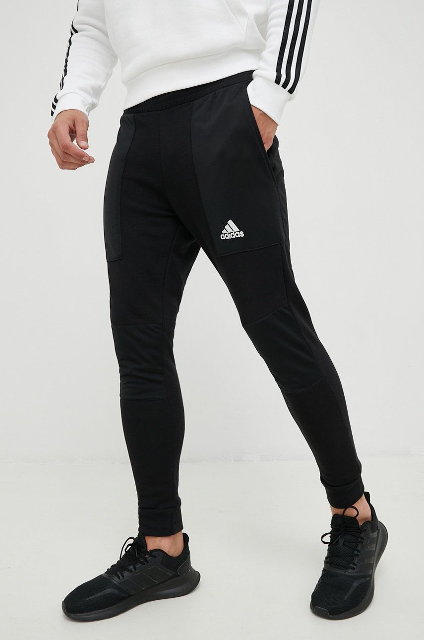 Adidas Pantaloni Barbati, Culoarea Negru, Neted