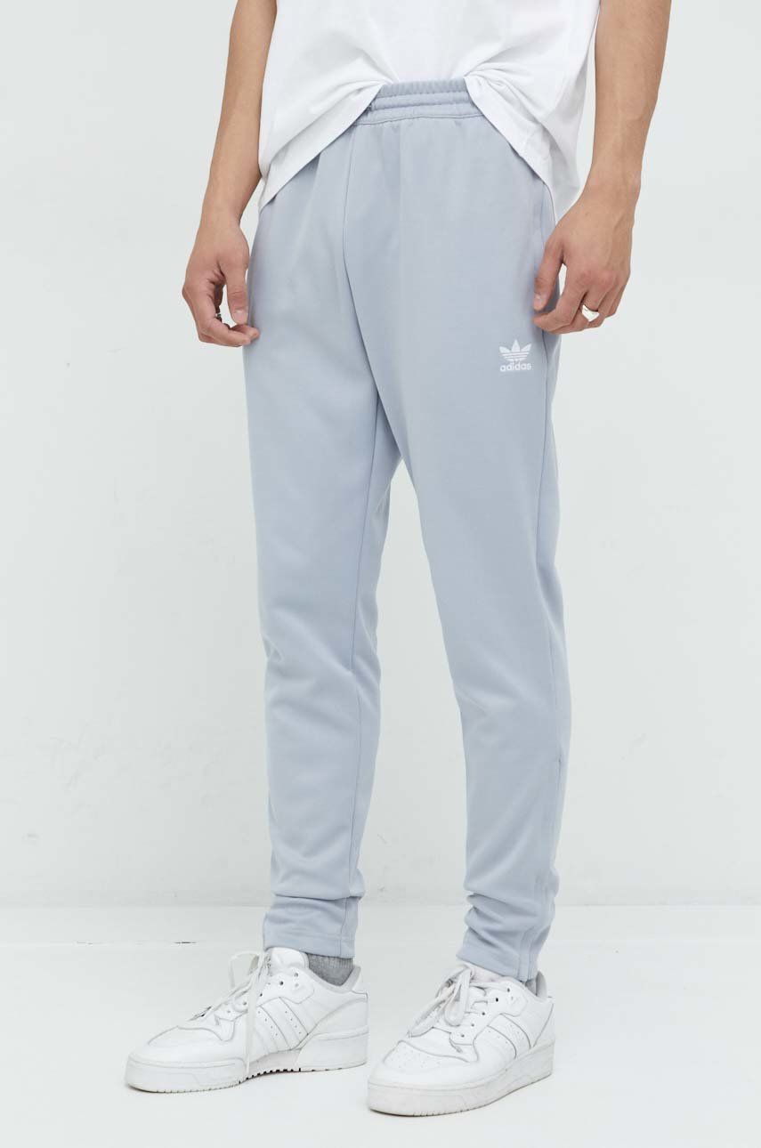 adidas Originals pantaloni de trening barbati, culoarea gri, neted