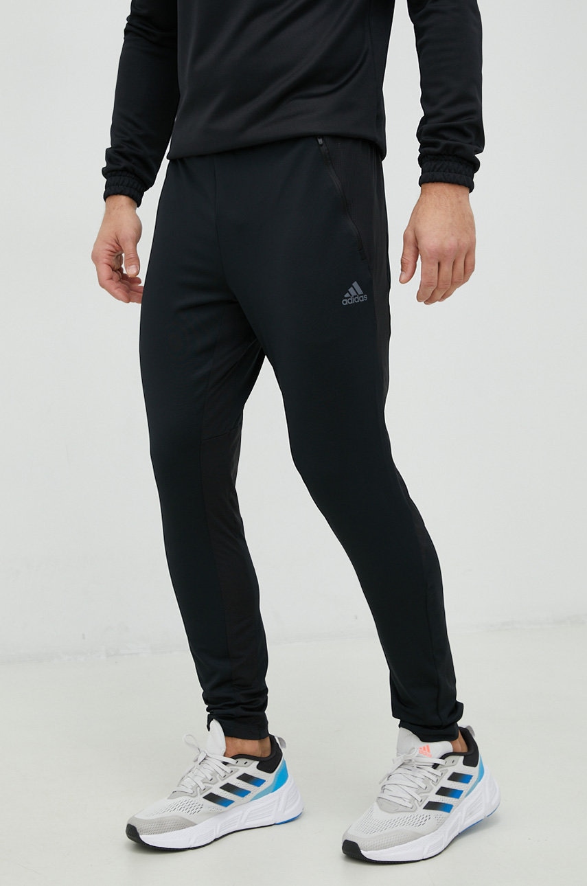 adidas Performance pantaloni de antrenament Hiit Training barbati, culoarea negru, neted