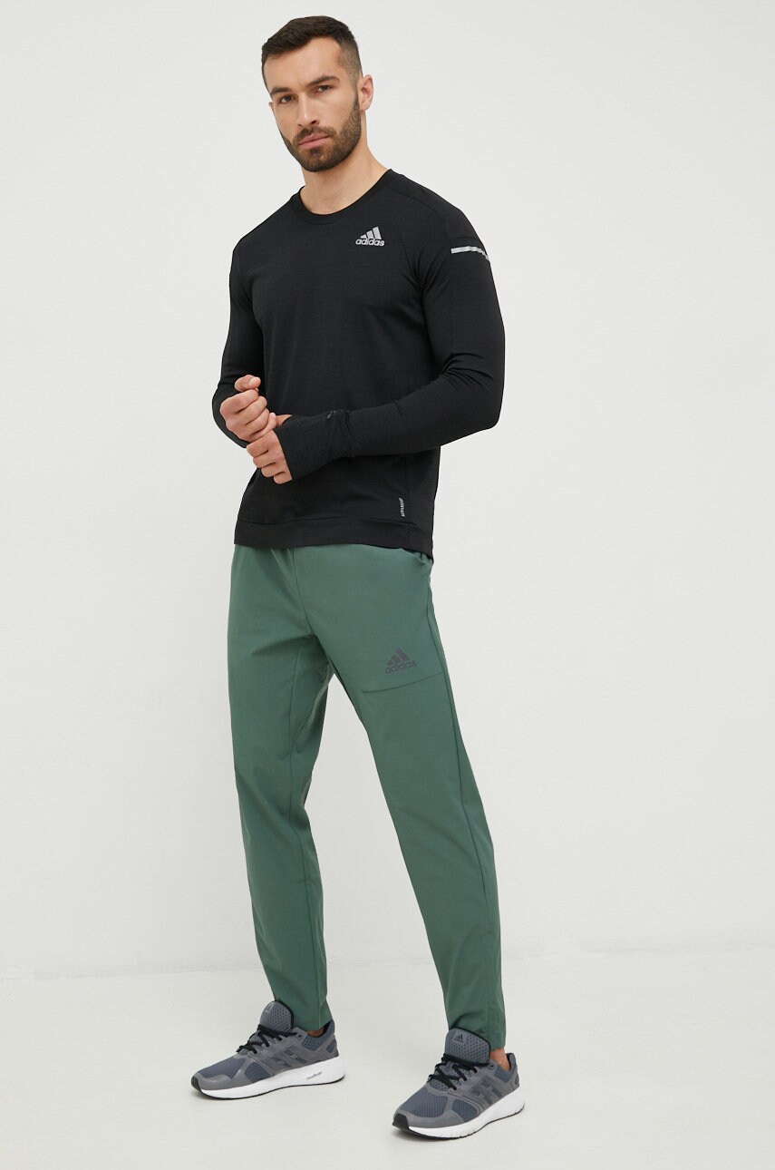 

Спортивные штаны adidas мужские цвет зелёный однотонные