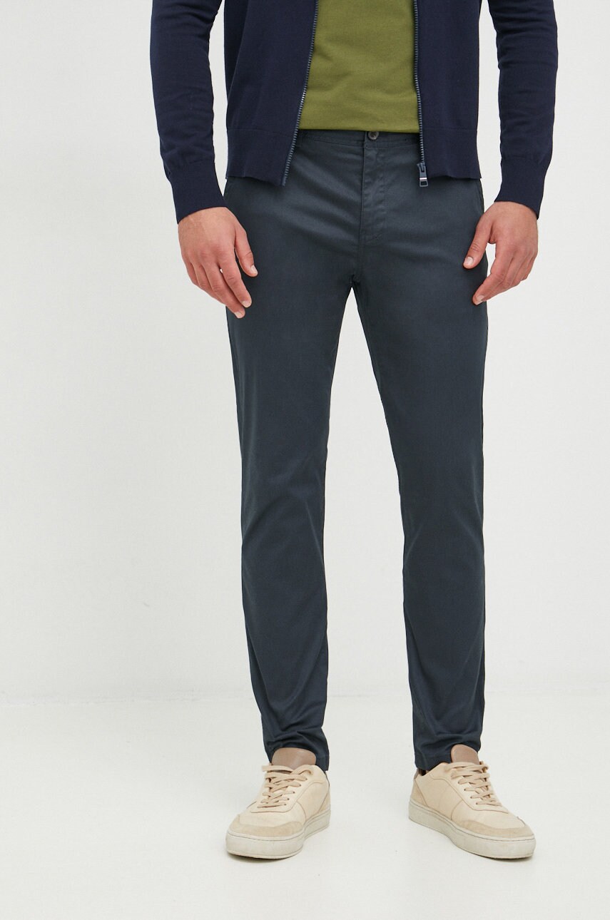 Scotch & soda pantaloni barbati, culoarea verde, drept