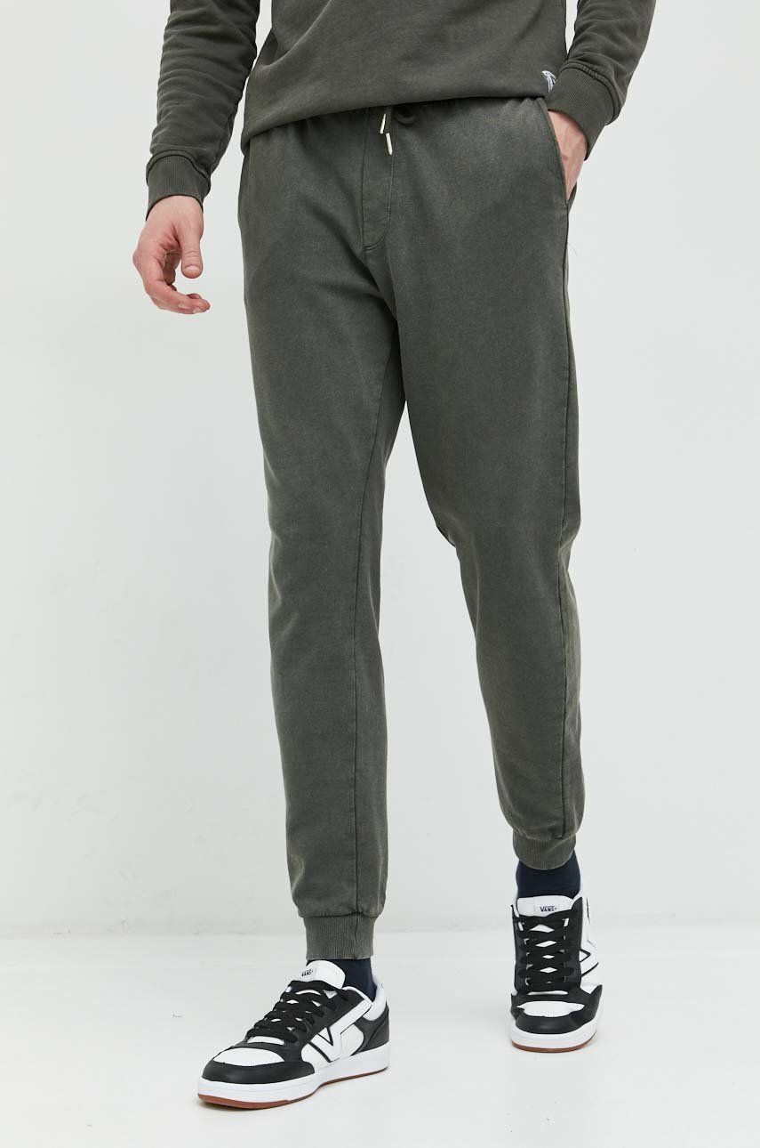 Only & Sons pantaloni de trening din bumbac barbati, culoarea verde, neted answear.ro imagine noua