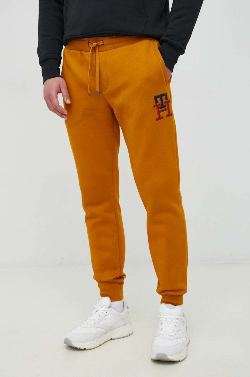 Tommy Hilfiger spodnie dresowe męskie kolor żółty melanżowe