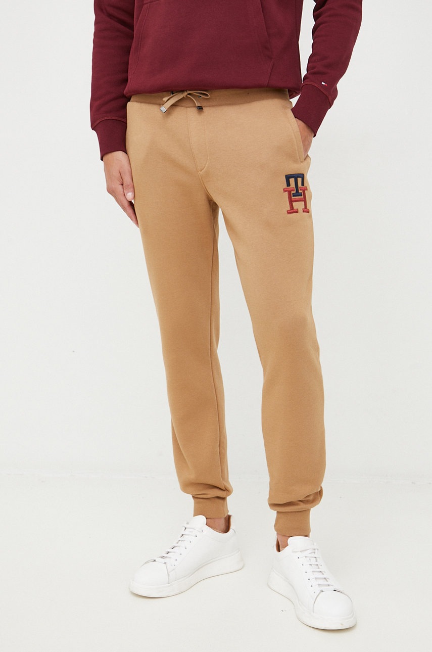 

Спортивные штаны Tommy Hilfiger мужские цвет коричневый меланж