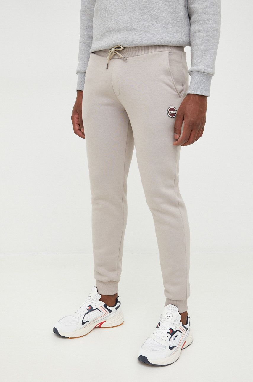 Colmar spodnie dresowe męskie kolor beżowy z aplikacją