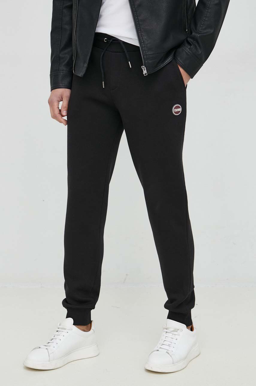 Colmar spodnie dresowe męskie kolor czarny z aplikacją