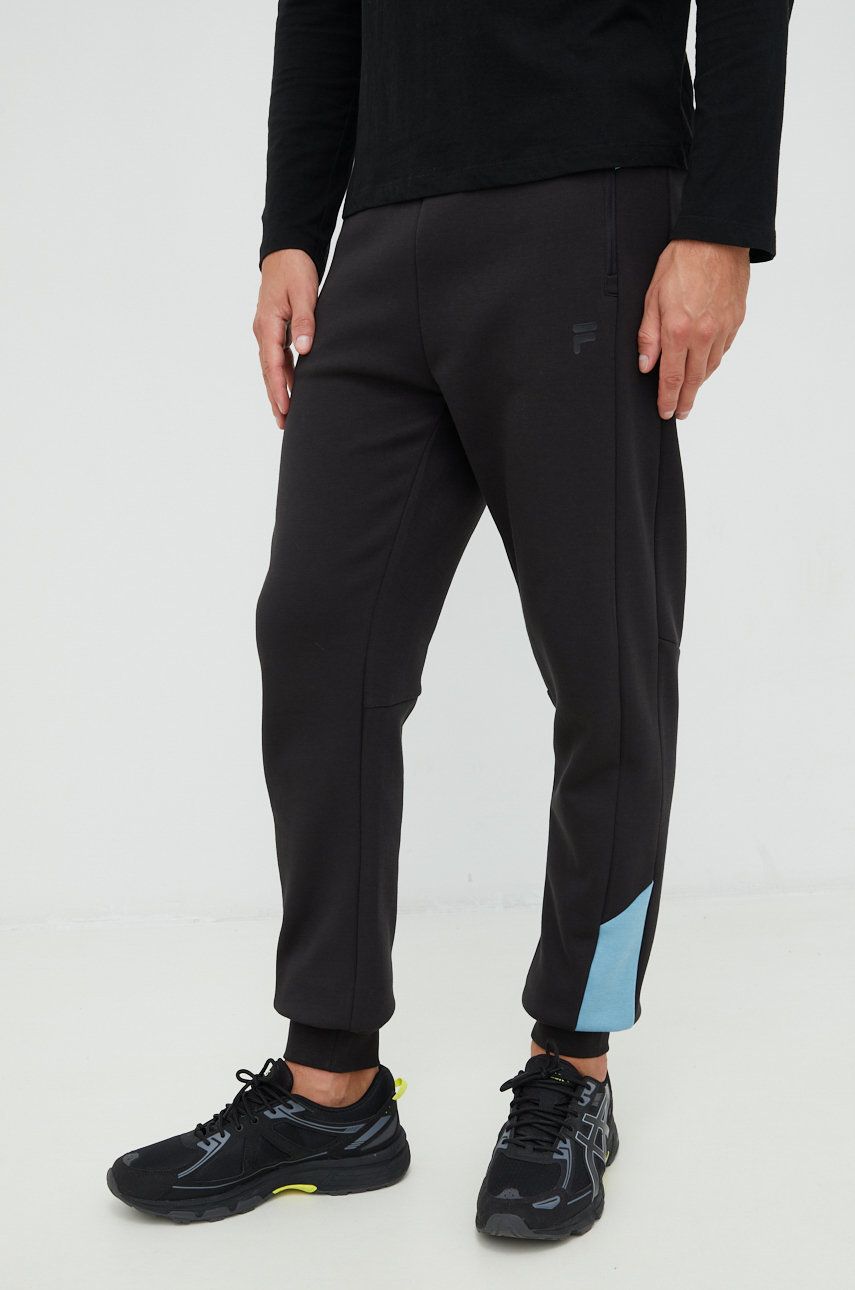Fila spodnie dresowe męskie kolor czarny z nadrukiem