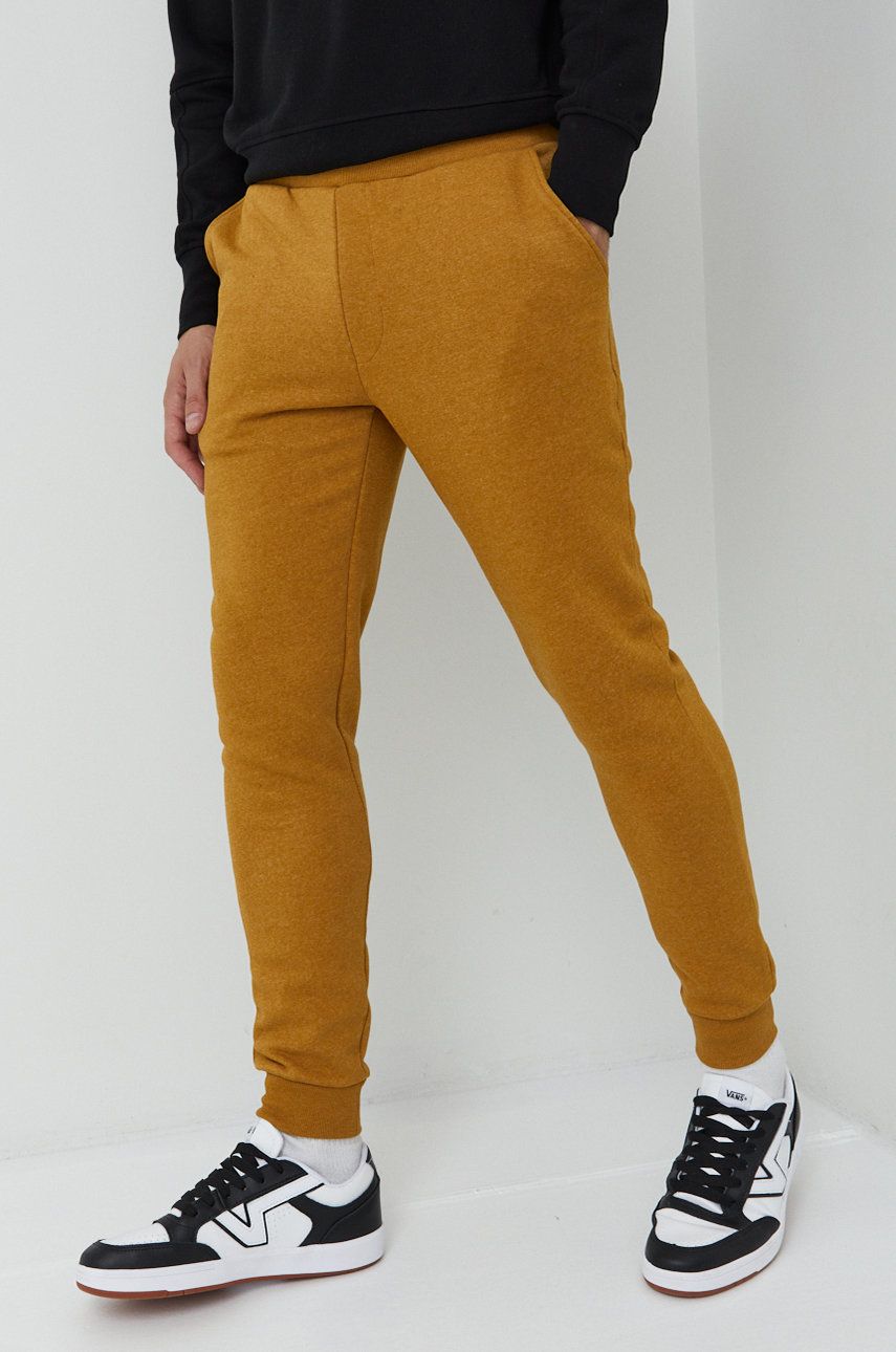 Produkt by Jack & Jones spodnie dresowe męskie kolor żółty gładkie