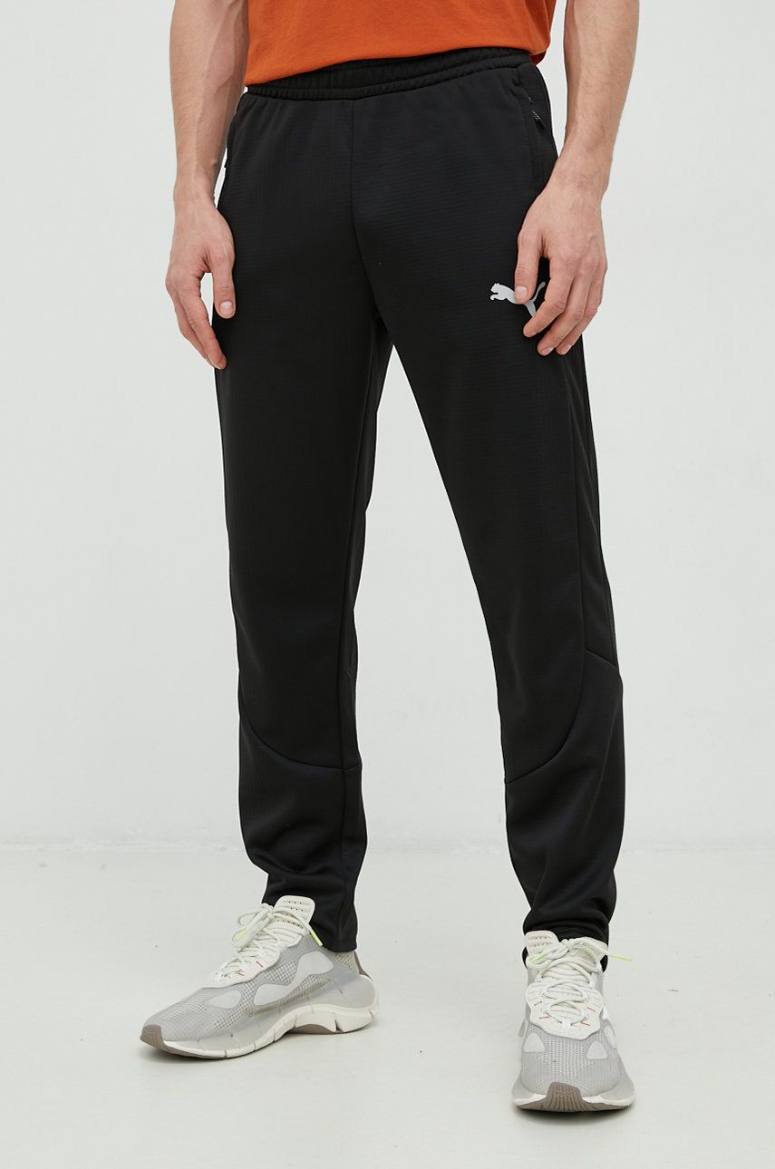 Puma pantaloni de trening barbati, culoarea negru, neted answear.ro imagine noua