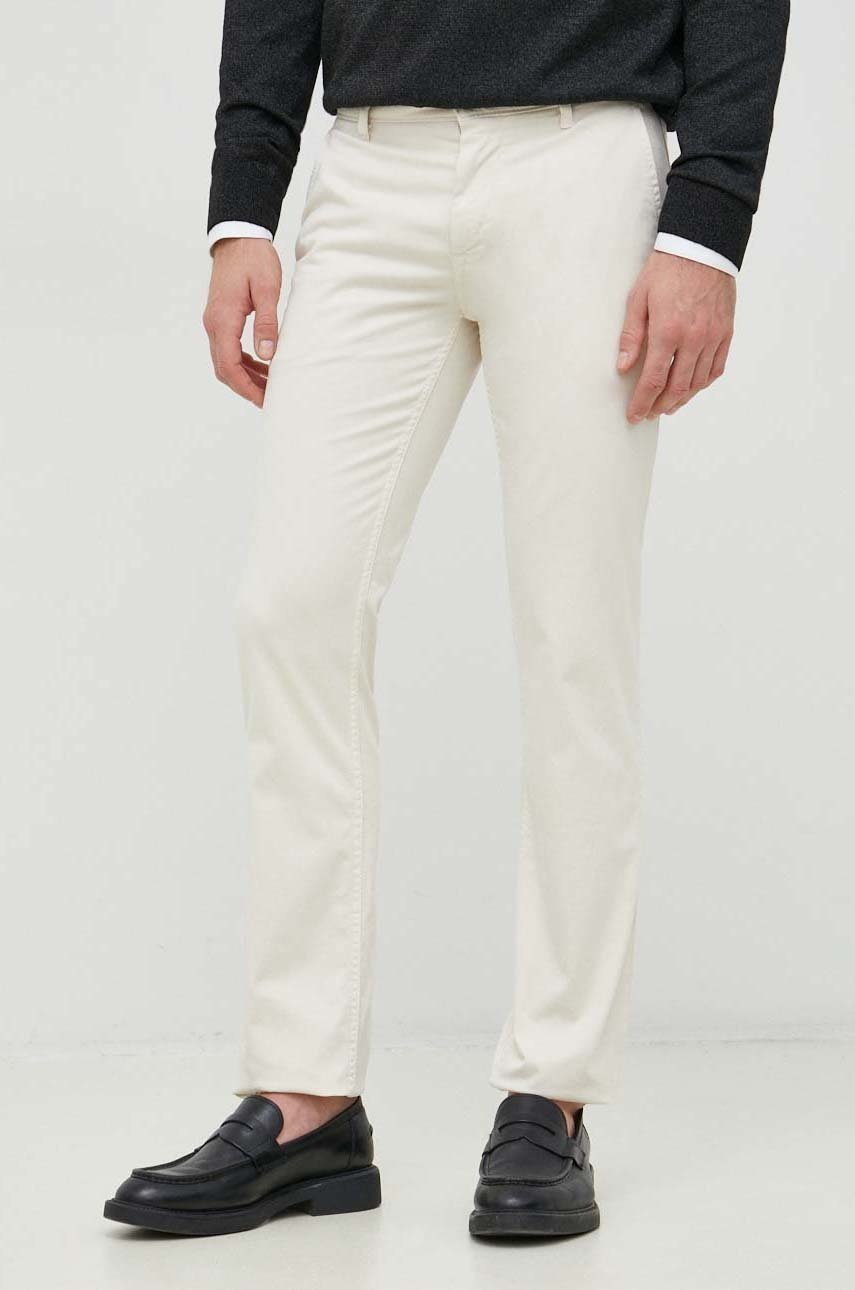 

Штани BOSS Boss Casual чоловічі колір бежевий фасон chinos