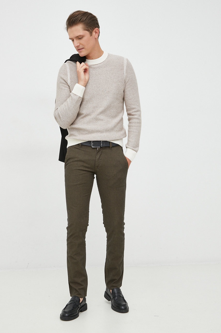 

Брюки BOSS Boss Casual мужские цвет зелёный прямые