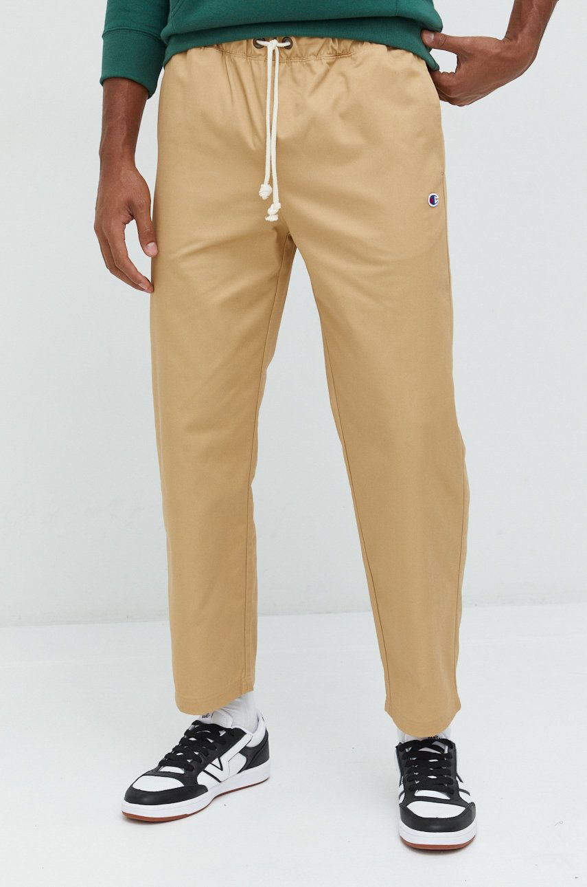 Champion spodnie męskie kolor beżowy proste