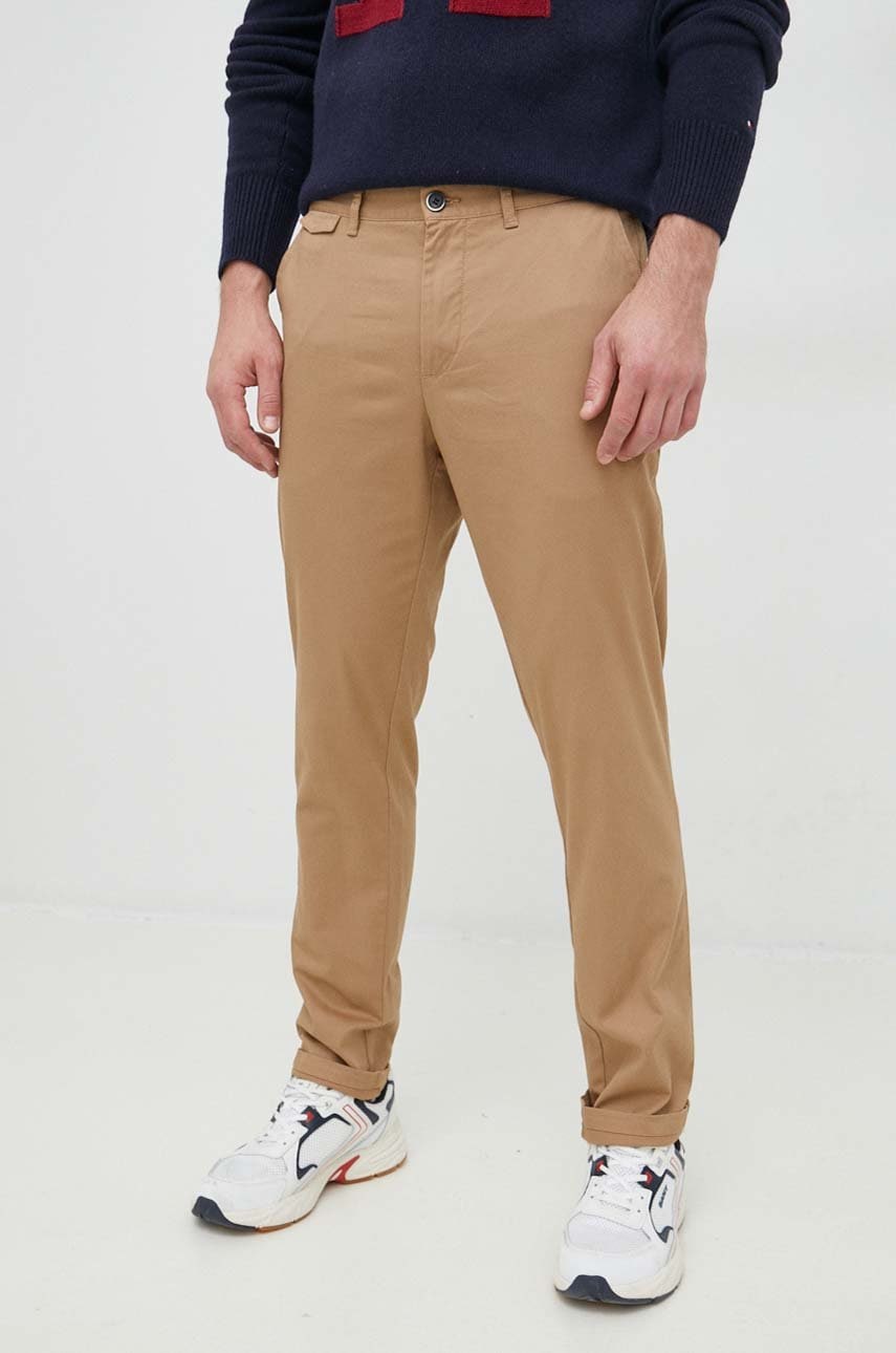 Sisley Pantaloni Barbati, Culoarea Bej, Drept