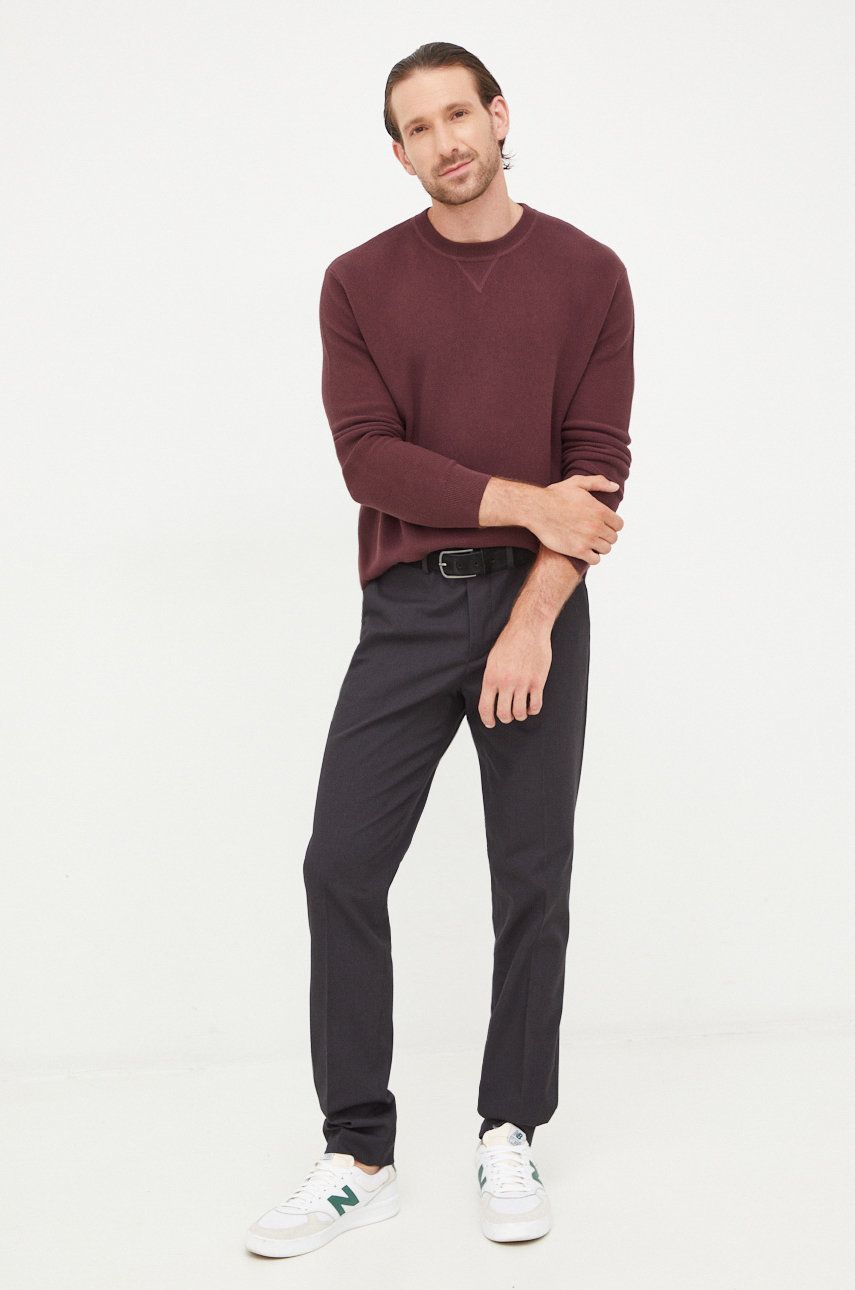 Sisley pantaloni barbati, culoarea negru, drept answear.ro imagine promotii 2022