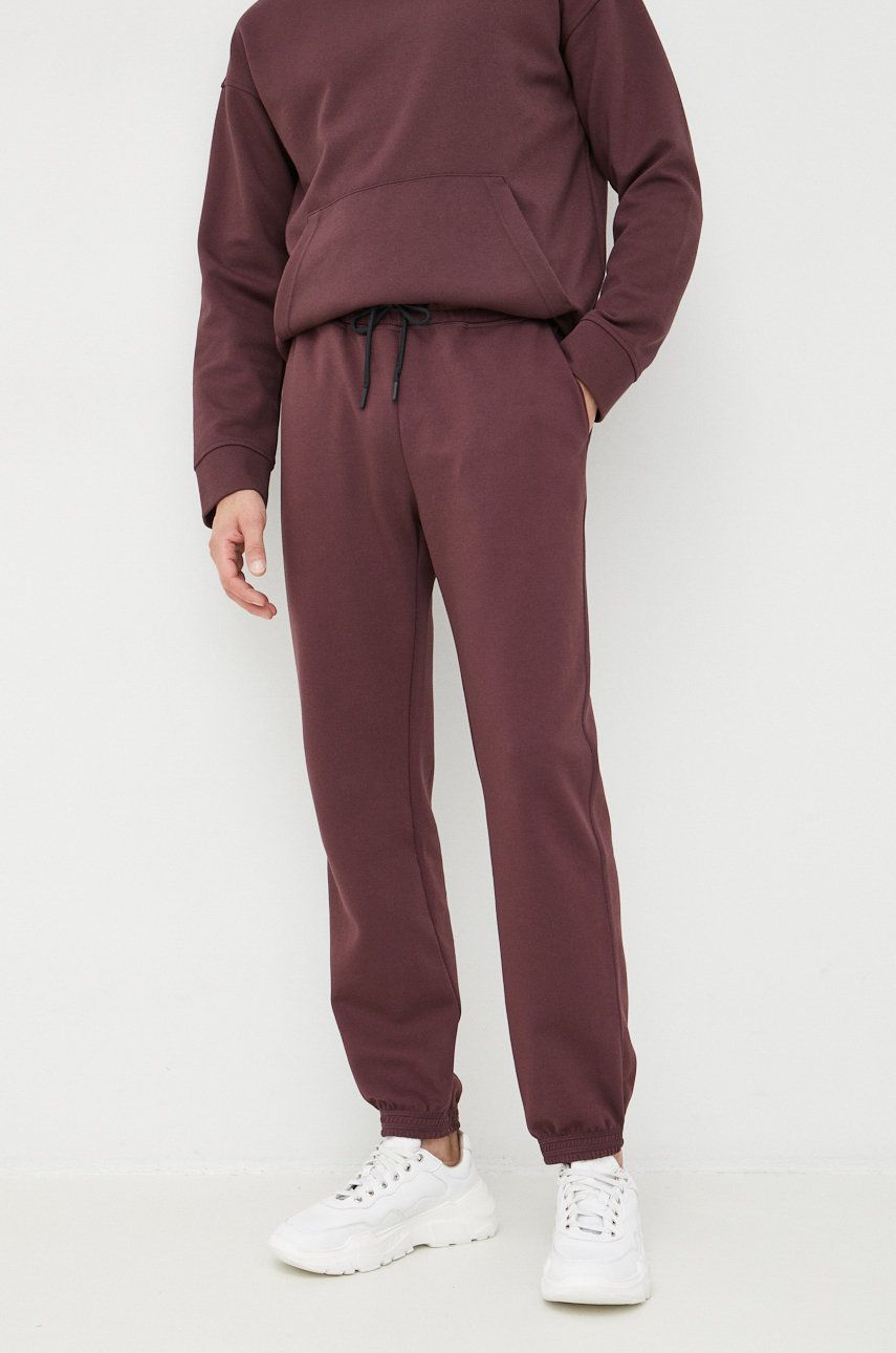 Sisley pantaloni de trening barbati, culoarea violet, neted image