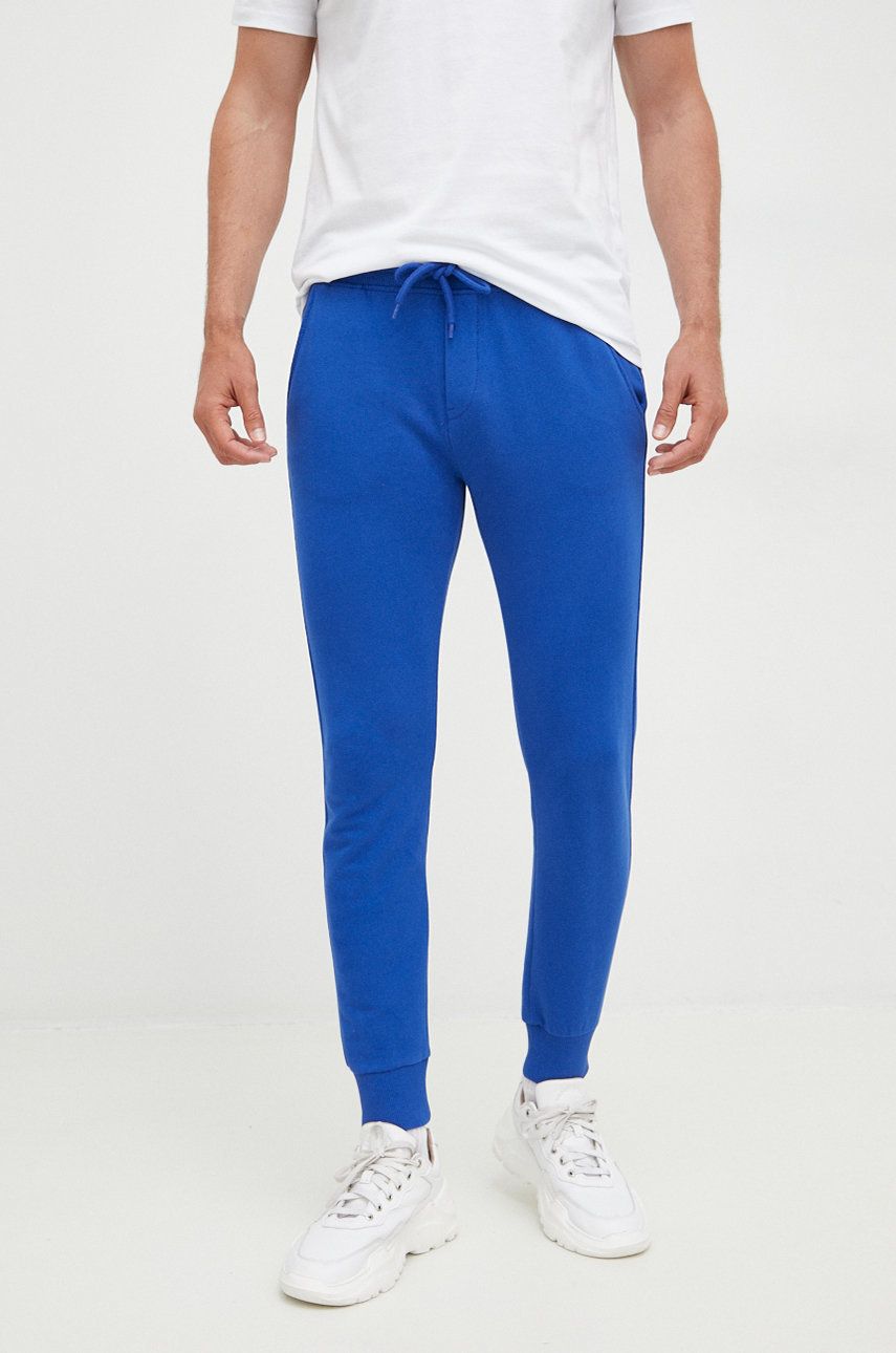 United Colors of Benetton pantaloni de trening din bumbac barbati, neted