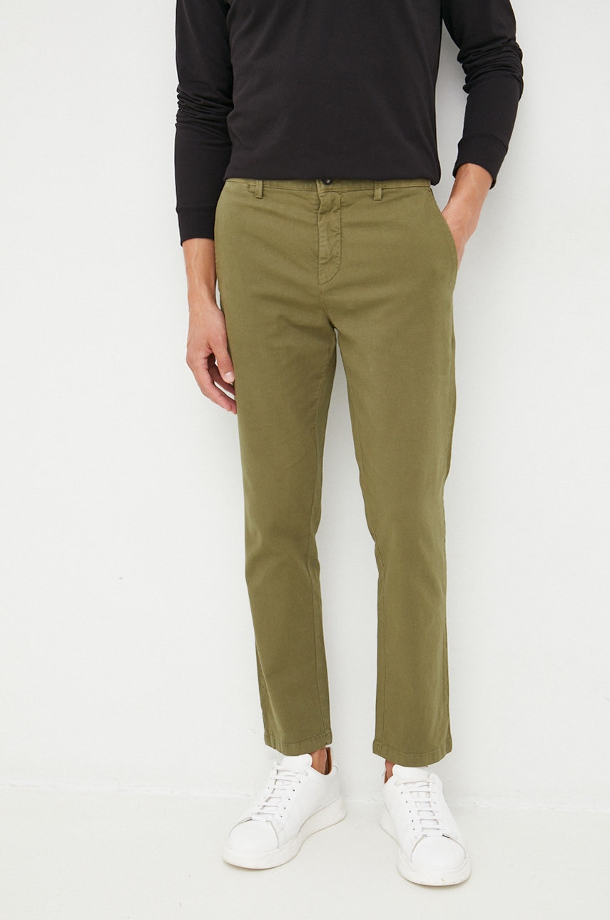 United Colors Of Benetton Pantaloni Barbati, Culoarea Verde, Cu Fason Chinos