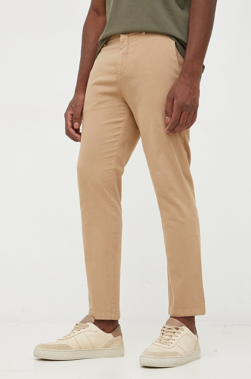 United Colors of Benetton pantaloni barbati, culoarea bej, drept