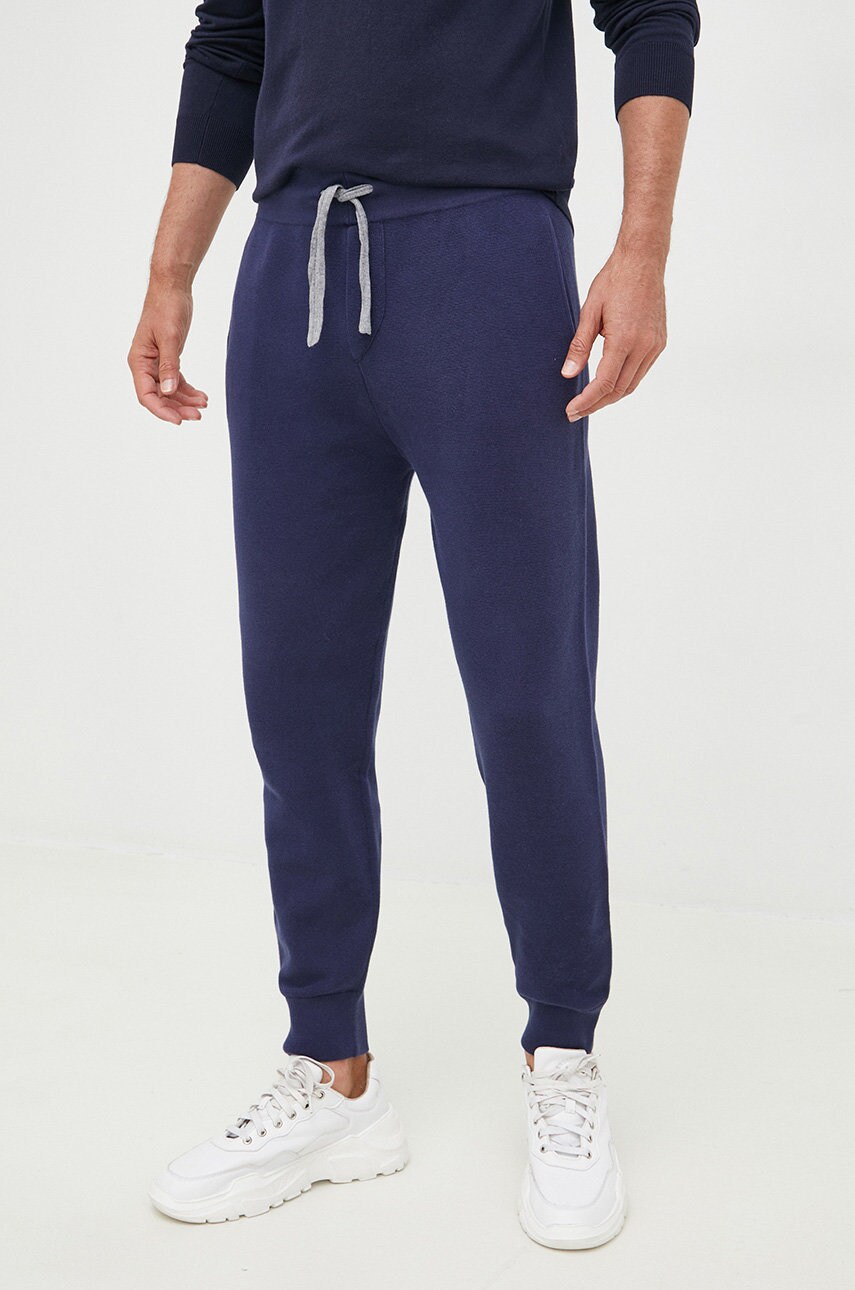 United colors of benetton pantaloni de trening barbati, culoarea albastru marin