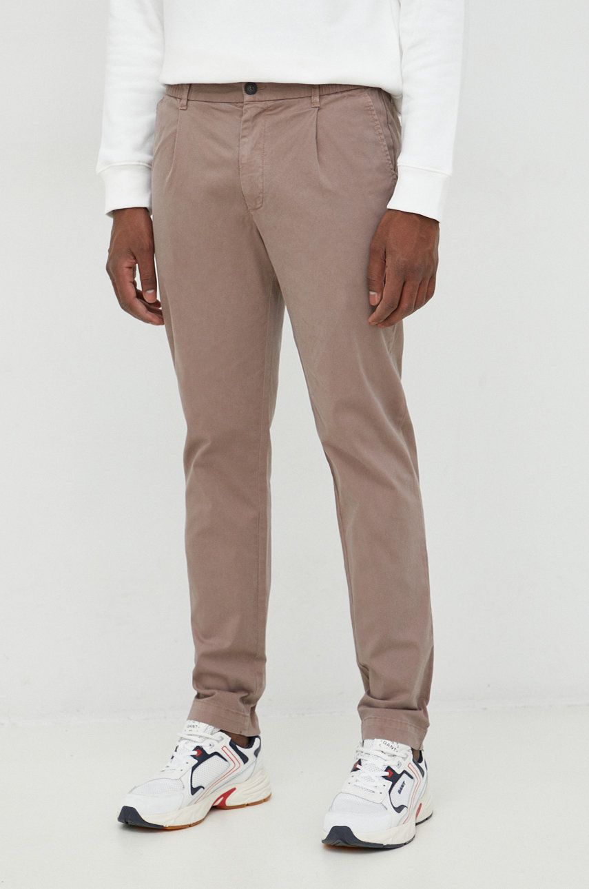 United Colors of Benetton pantaloni barbati, culoarea gri, drept